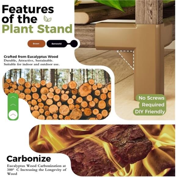4Sets of Package Plant Stands Indoor Combo PlantShelves Outdoor Wooden PlantRack - Picture 6 of 7